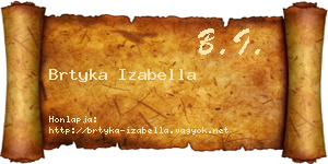 Brtyka Izabella névjegykártya